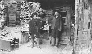 2 women miners in Badger City, Dick Dixon collection