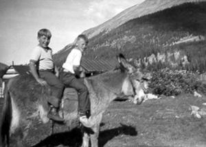 Author and brother on a rented burro