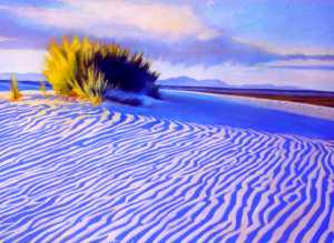 White Sands at Sunset, 25 by 25 inches pastel on paper