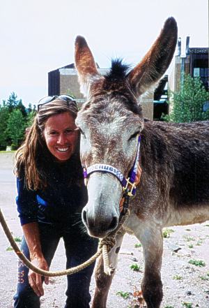 Barb Dolan and her donkey, Chugs