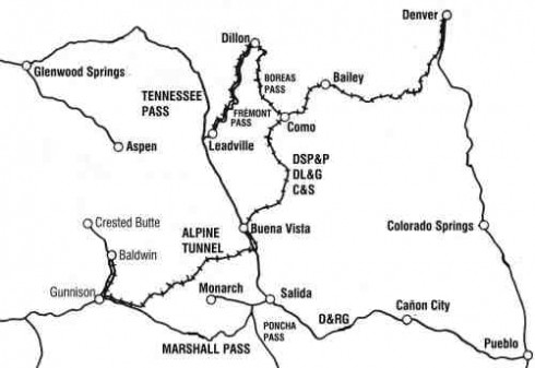 South Park and Rio Grande railroads, circa 1886