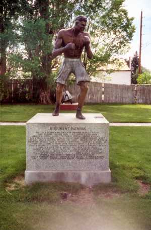 Statue of Jack Dempsey at Manassa Museum, open 9-5 M-Sat Memorial Day into September, 719-843-5207