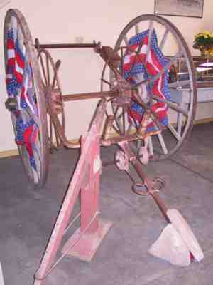 Hose cart in the Silver Cliff museum.