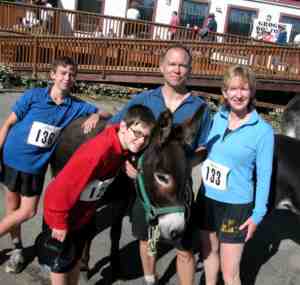 The McHargue family gathers after the race.