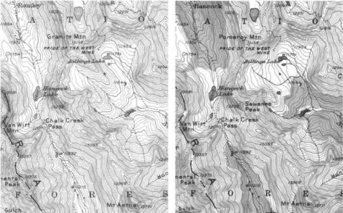 Note changes in USGS map from 1949 (left) to 1953 (right).