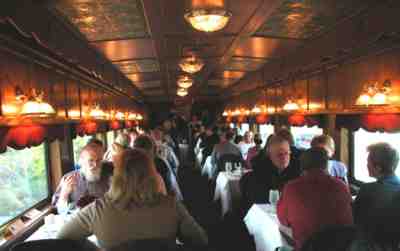 Dining car on the Royal Gorge Route.