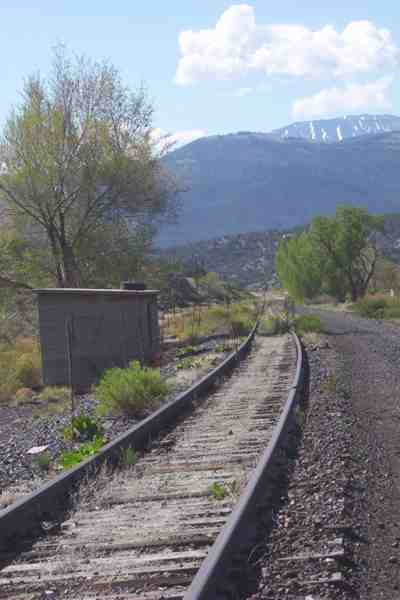 Out-of-service tracks at site of Barrel, Colorado