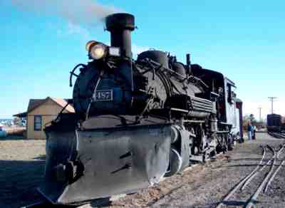 Narrow-gauge steam locomotive 487, still in service on the C&TS RR.