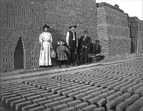 “Brick making was often a family business that included children, parents, and maybe a hired hand or two. Sun-dried bricks were stacked, 20,000-50,000 at a time, creating their own kiln. Plastered with mud to limit air, a fire was kindled and carefully monitored to harden bricks.” (Eleanor Fry – Salida: The Early Years)