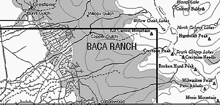 [Map with Baca Ranch and Kit Carson Peak]