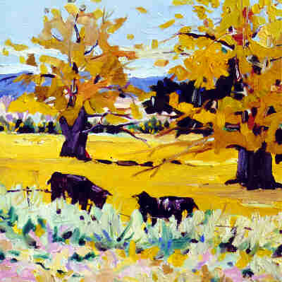 [Marty Mitchell: Light Structure, Autumn #250 Oil on Canvas 14"x14"]