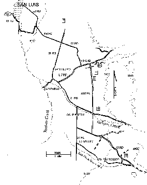 Map of San Luis area