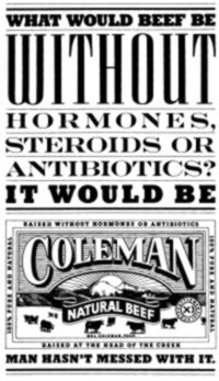 Ad for Coleman Natural Beef