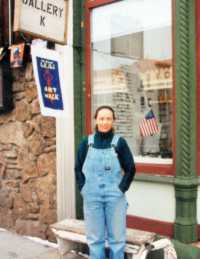 Kay Litz in front of her Gallery K