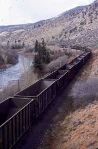  Empty coal cars sitting on track. Photo by Allen Best.
