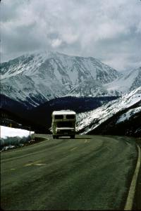 Pickup camper on Independence Pass