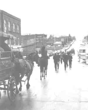 Funeral procession on Bennett Avenue