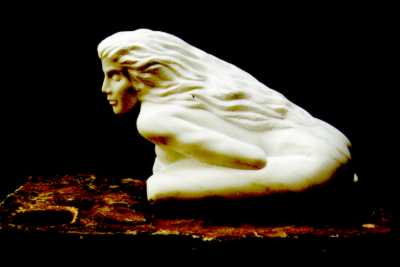 Narcissa, 1994 sculpture, by Keith Gotschall. 17 in x 29 in x 15 in