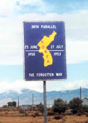 38th parallel sign in San Luis Valley