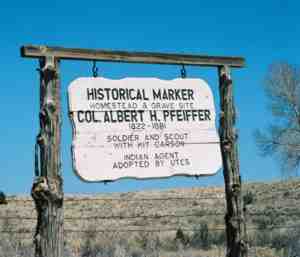 Sign near Pfeiffer's grave