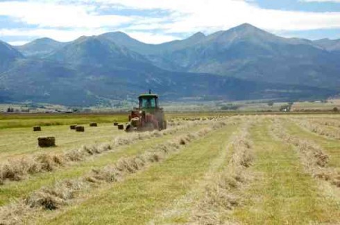Baling hay in the Wet Mountain Valley