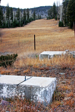The remains of some foundations for a ski lift at Conquistador, near Westcliffe, Co. Photo by Mike Rosso