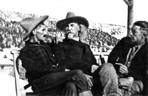Mark Love with Buffalo Bill Cody and an unknown man. Courtesy of Anthony Mayo, property owner).