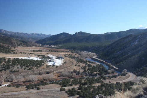 The view looking east down Bighorn Sheep Canyon along the Arkansas River east of Salida, Colorado. Photo by Mike Rosso