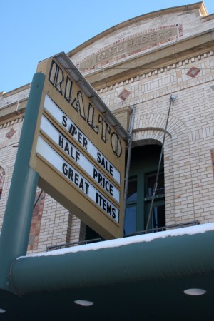 In its heyday, the Rialto Theater sat nearly 900 and featured a wraparound balcony. Today the theater holds an ongoing yard sale to help raise funds.