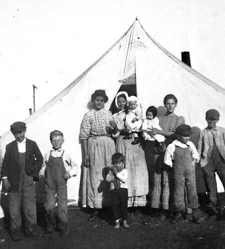 A striker family at Ludlow, Colorado, 1914.