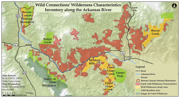 This map shows 20 of the 24 units Wild Connections is proposing for Lands with Wilderness Characteristics designation. Courtesy of Wild Connections.  