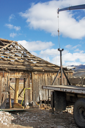 East wing of the main barn of the Hayden Ranch which contained a water-driven turbine. Photo by M. Rosso.