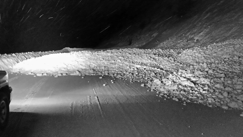 Pictured is one of three large snowbanks that collapsed onto U.S. Hwy. 50 atop Monarch Pass on Dec. 22, closing the highway in both directions for nearly twelve hours. Courtesy of the Colorado Department of Transporation. 