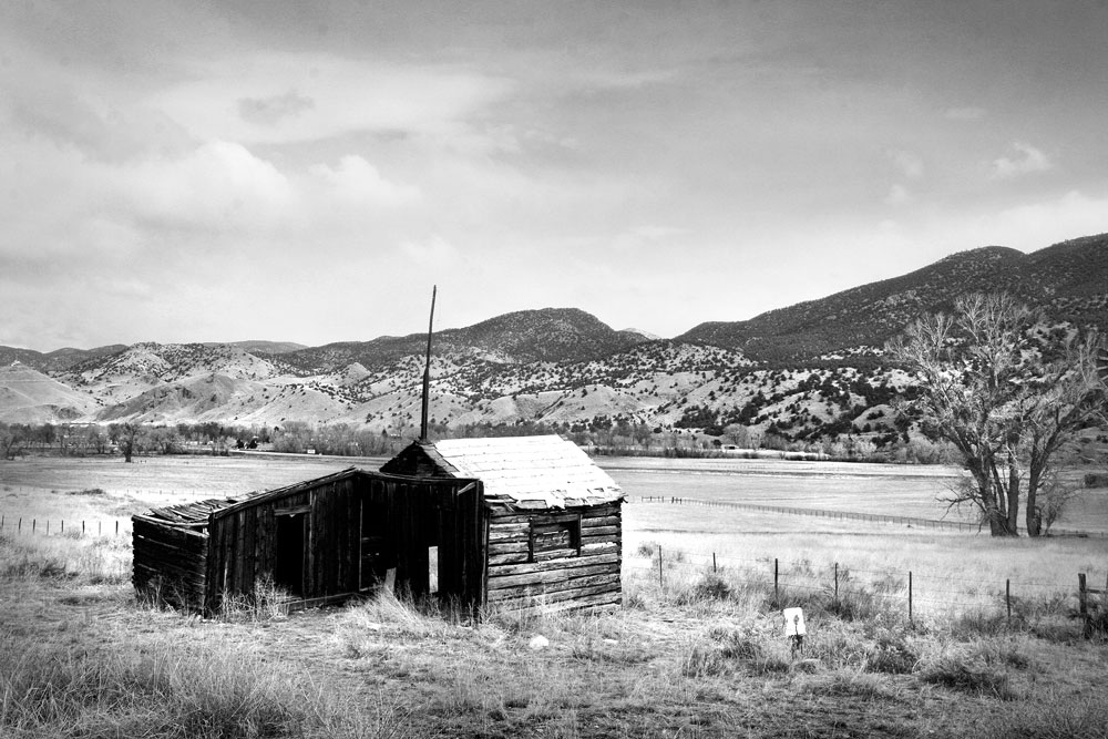 A partial view of the Vandaveer Ranch, looking north. The old Waters cabin is in the foreground. Photo by Mike Rosso.