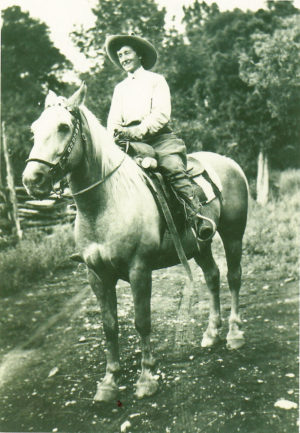 A young Marie Scott on horseback in her early ranching days. Photo courtesy of Mario Zadra.