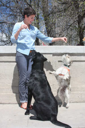 Biscuit baker Syndey Schalit along with some of her fans. Photo by Mike Rosso